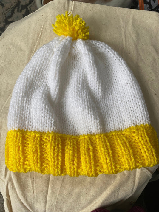 Fried Egg Hand Knit Beanie